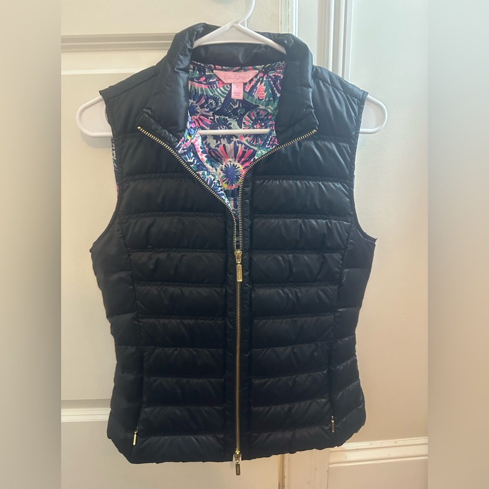 Lilly Pulitzer Black Quilted Vest